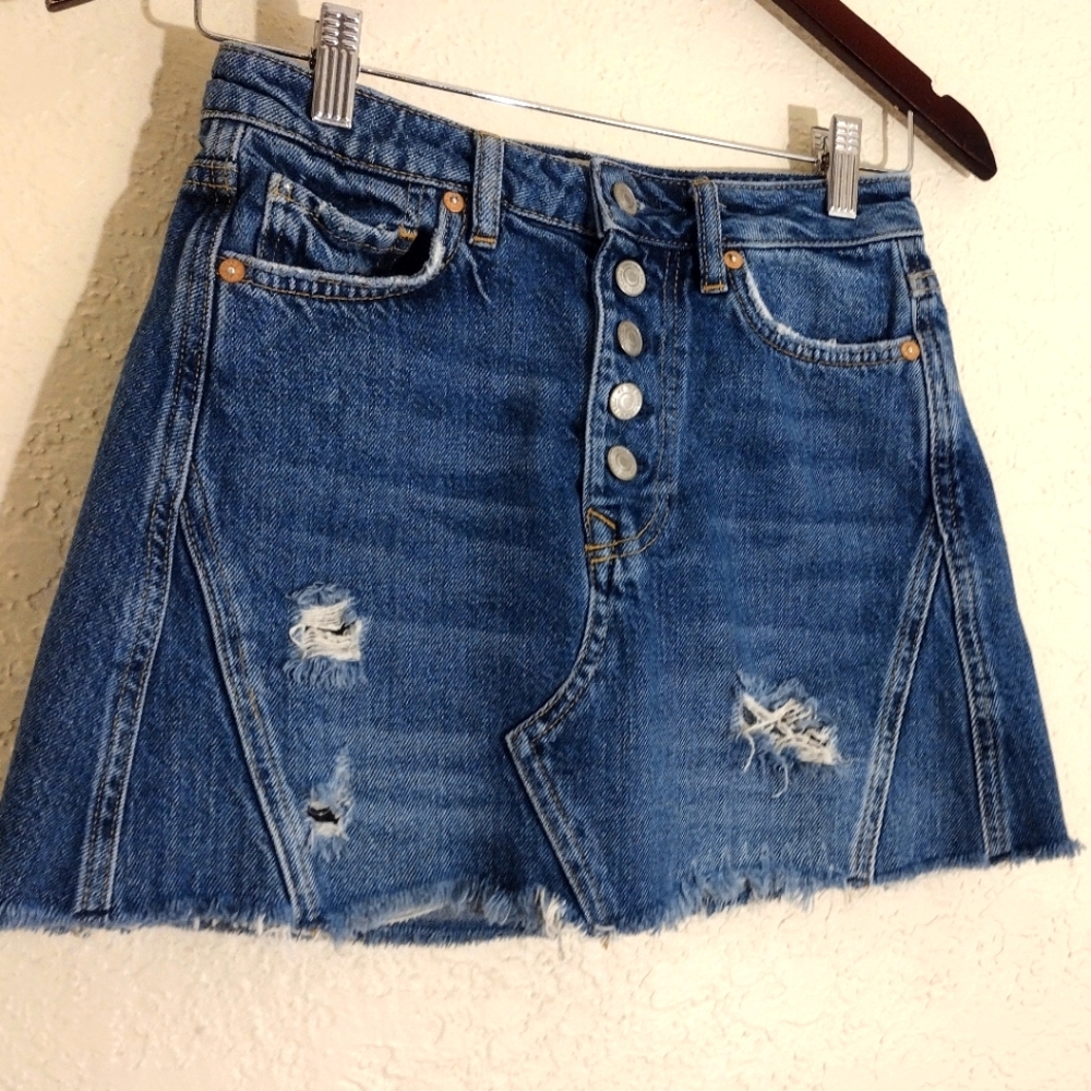Free people We The Free Denim A Line Skirt - Picture 3 of 8